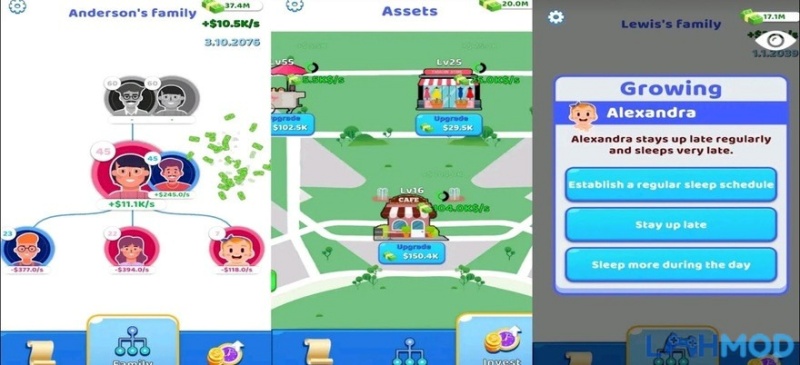 Tính năng có trong Family Life MOD v1.51.2 