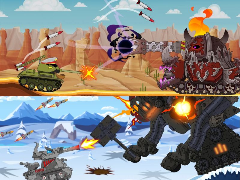 Chiến đấu ở tr&ecirc;n địa h&igrave;nh kh&aacute;c nhau trong Tank Combat